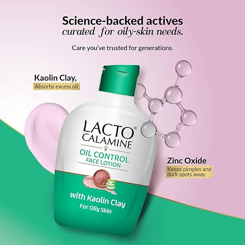 Miniatura 5 de Lacto Calamine Loción hidratante facial para pieles normales a mixtas  Exceso de aceite absorbente y hidratante para refinar poros  Matificante y no