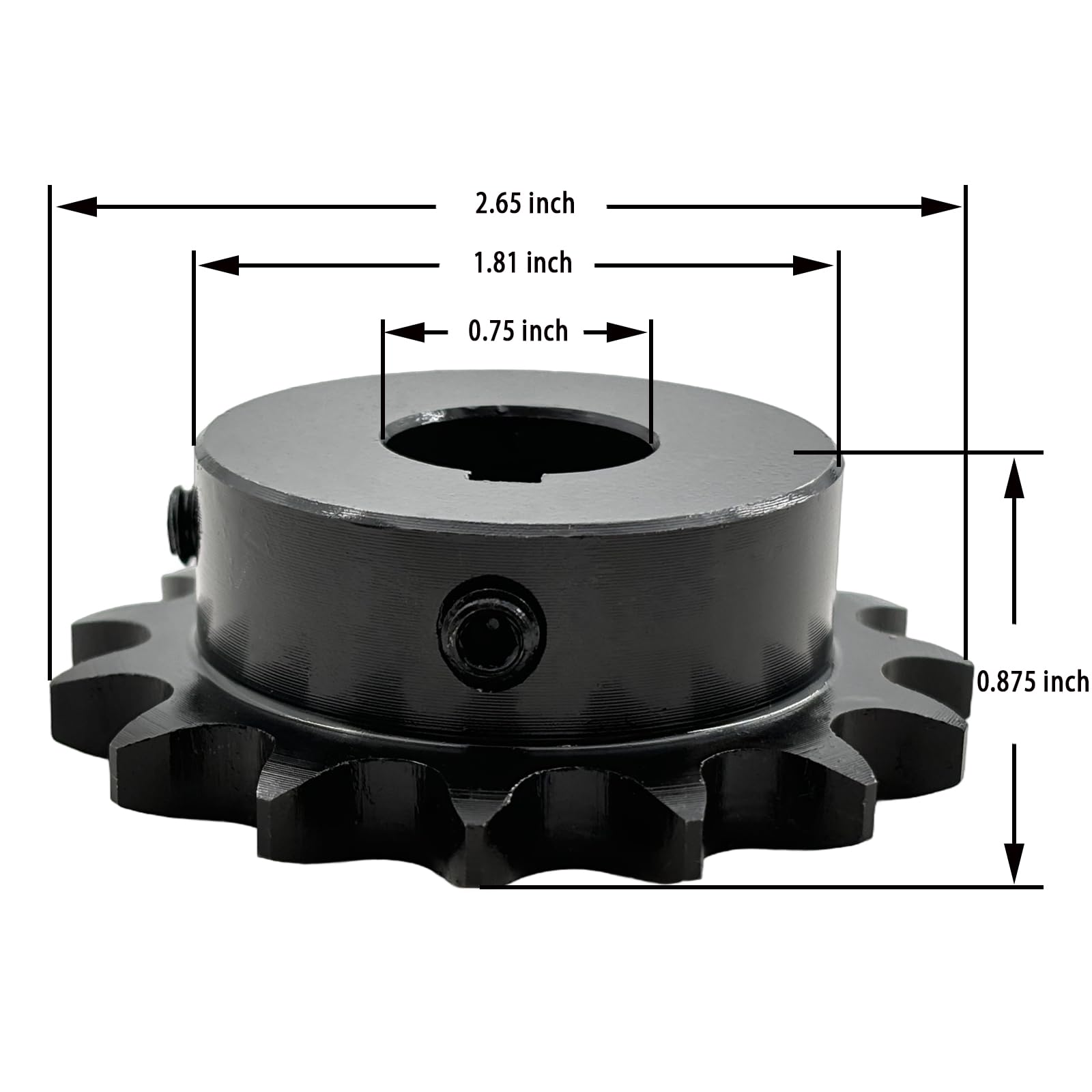 #40 Roller Chain Sprocket Type B 3/4 inch Bore 15 Tooth, Hardened Antirust 1045 Steel Drive Sprockets 40B15-3/4 — Amazon image 2