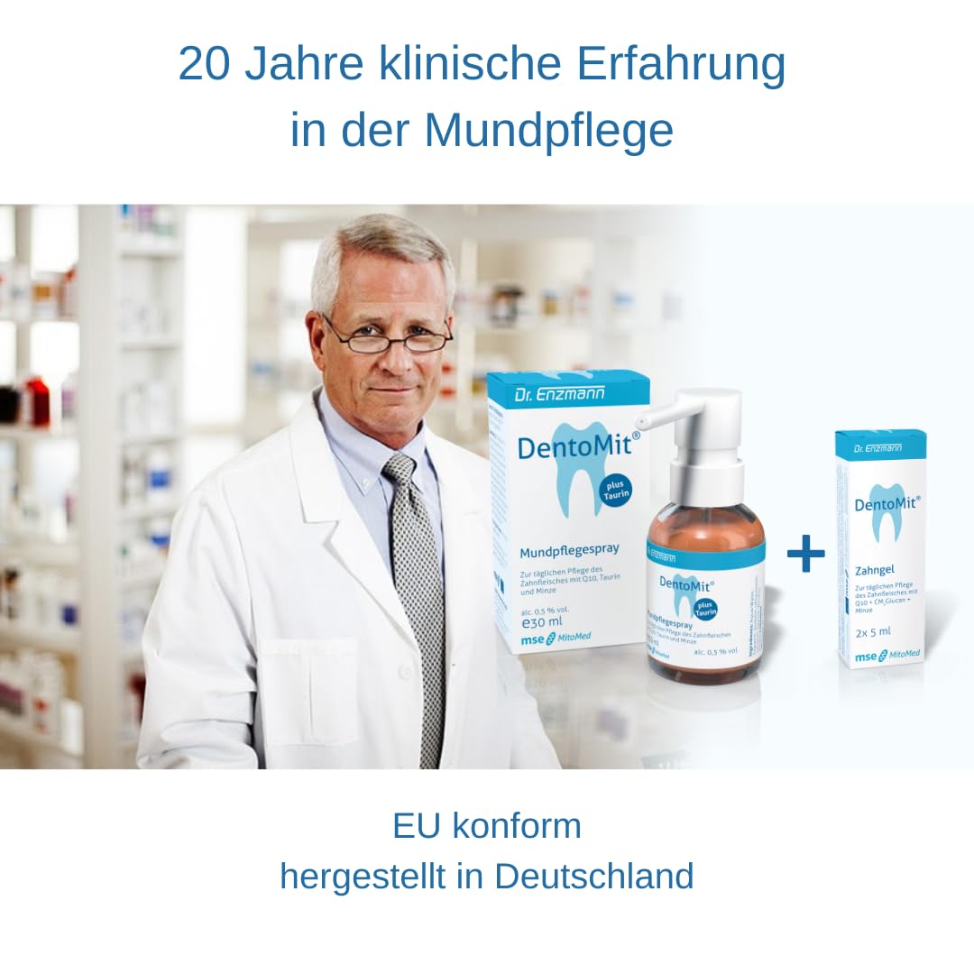 DentoMit® Q10 Pflege-Duo: Q10 Mundpflegespray + Q10 ZahnGel Probe – Ihr tägliches Ritual für gesundes Zahnfleisch