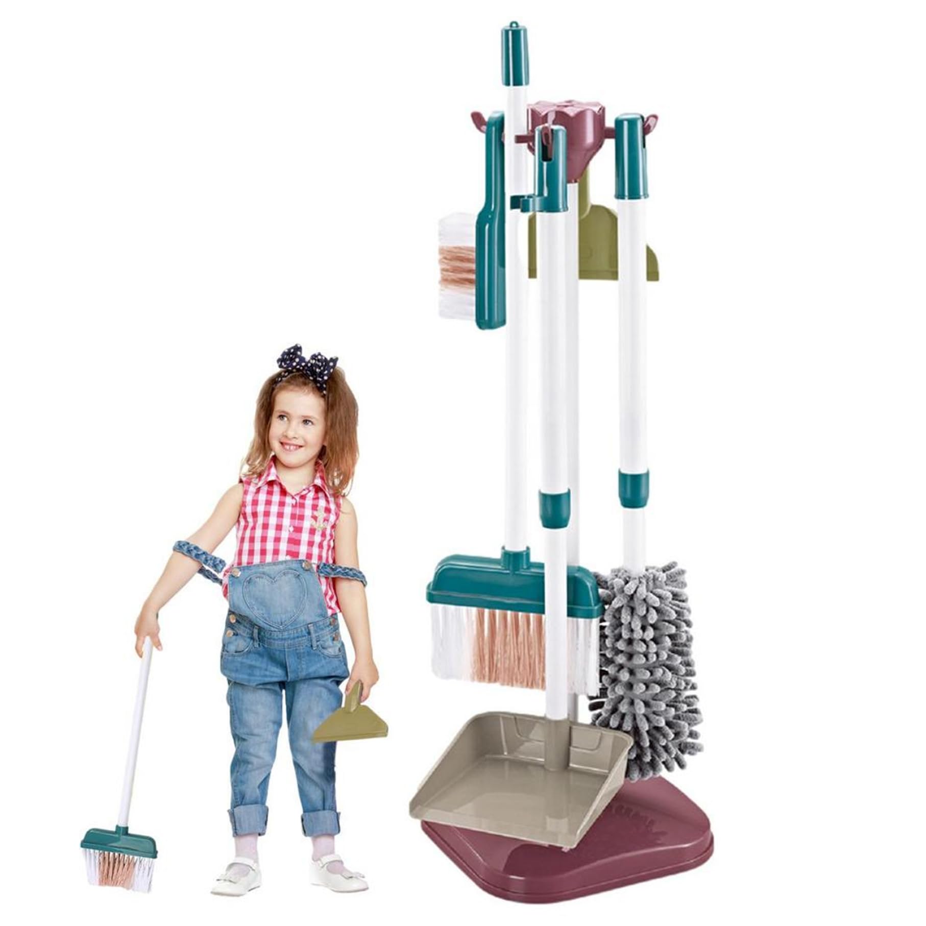 Jorzer Juego de Limpieza para niños, 5 Unidades/Juego, de simulación, Juguetes de Limpieza para el hogar, Cepillo de Barrido y recogedor, Juguete para niños pequeños, Juguetes y Juegos..
