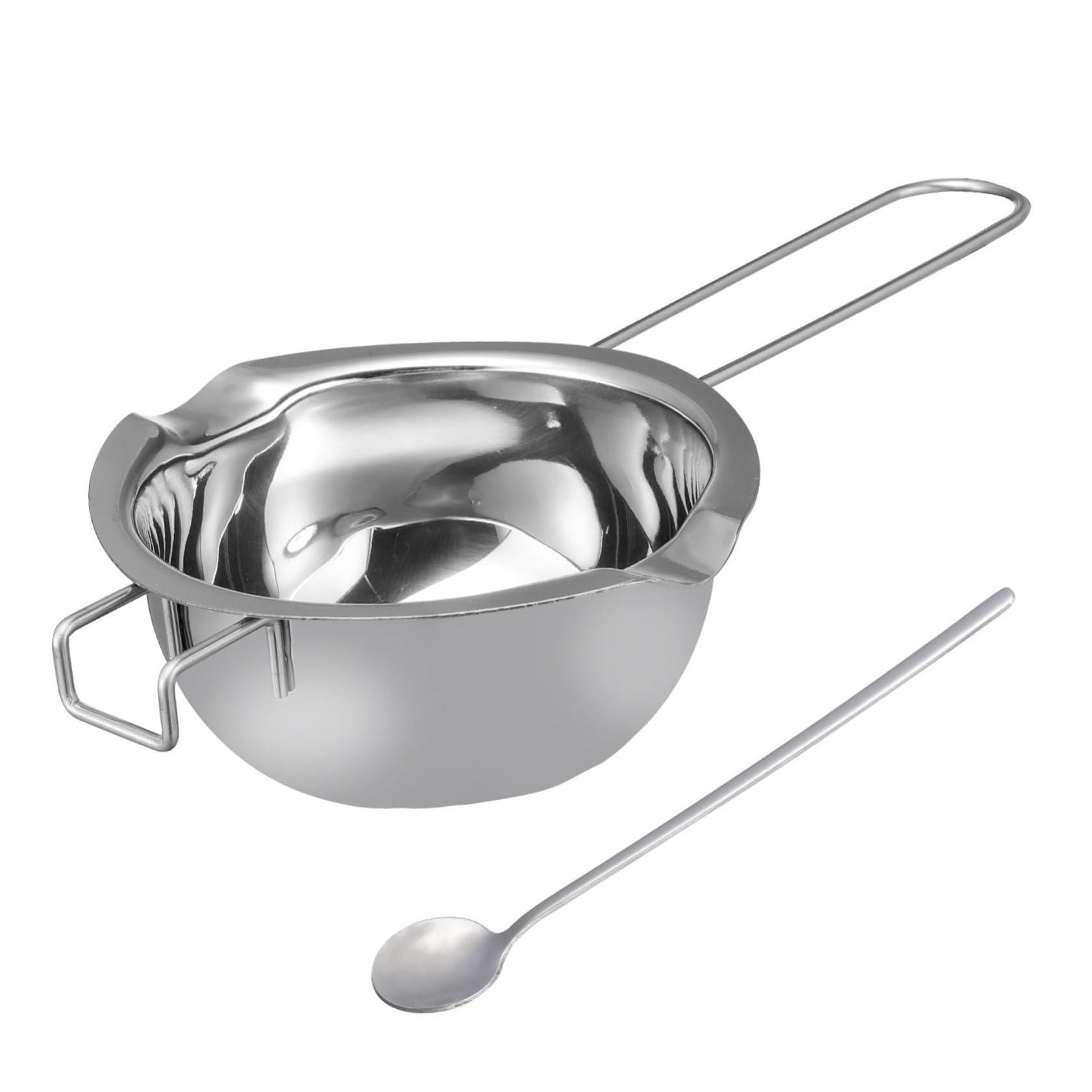 INOOMP 1Pc Stainless Steel Melting Pot Double Boiler for DIY Chocolate Candy Candle Making Kitchen Utensil with Long Handle for Melting Heating