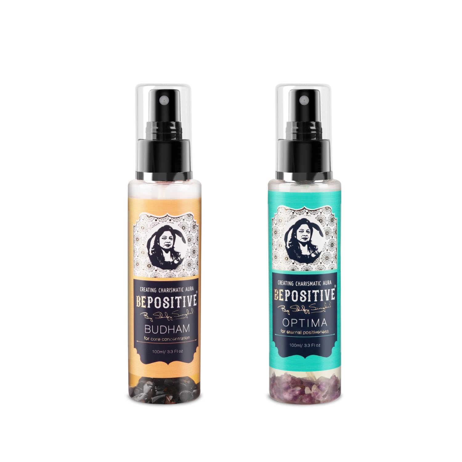 BEPOSITIVE Budham,Optima For Men & Women, Long Lasting Perfume, Infused with crystals, Enhance Auras and Promote Positivity, Embrace Harmony (100 ml) Pack of 2