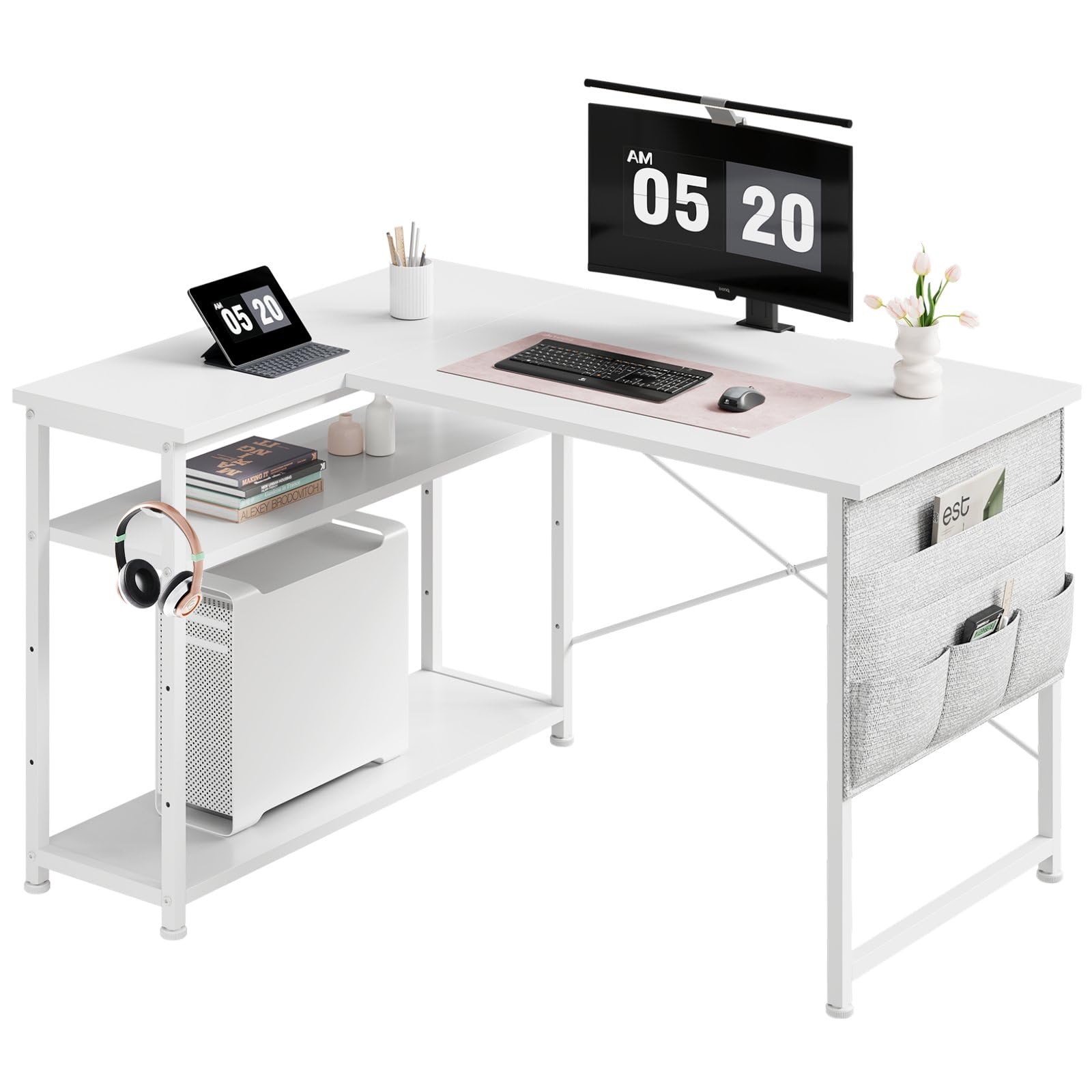 Amazon | Maihail l字デスク 机 pcデスク 学習机 勉強机 パソコン  