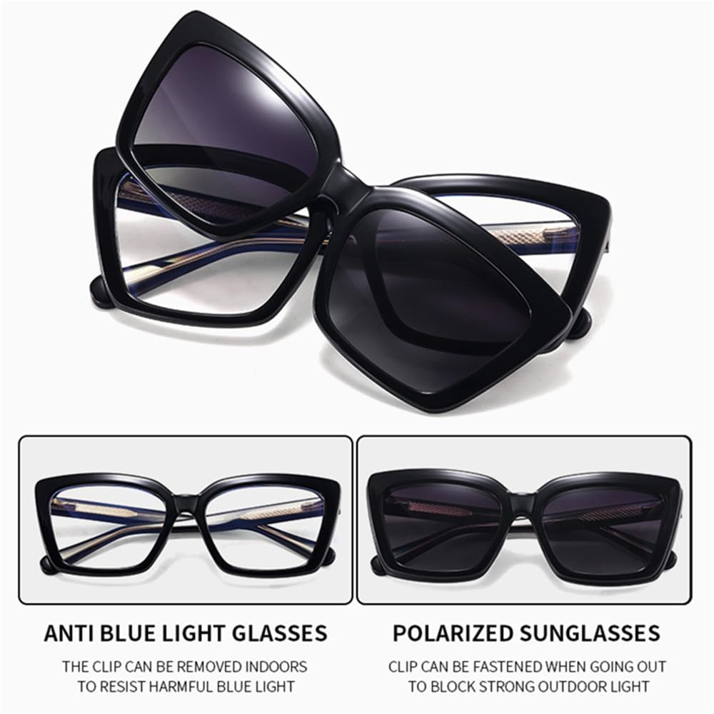 Magnetische Sonnenbrille mit Clip, polarisierter Rahmen, Sonnenbrille, Damen-Dekoration