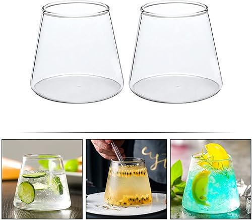 Miniatura 7 de Happyyami Mount Glass - Taza de cerveza creativa de cristal, 2 unidades, taza de vidrio de 10.1 fl oz, taza de café helado para jugo, latte,