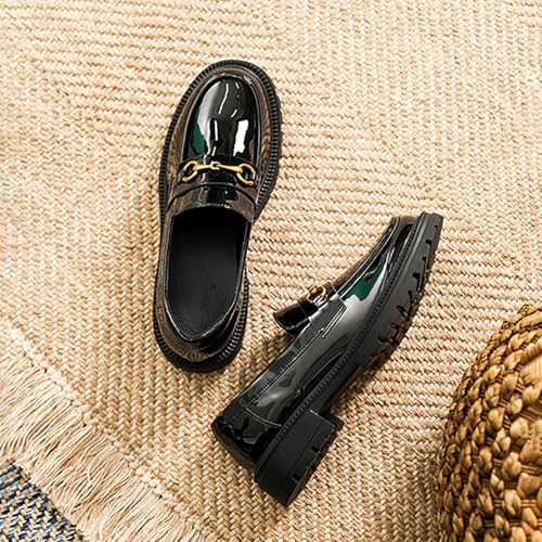 Women's Vintage English Brogues Platform Chunky Heel Slip-On Shoes Soft Microfiber Leather Comfy Wide Fit Women Shoes2