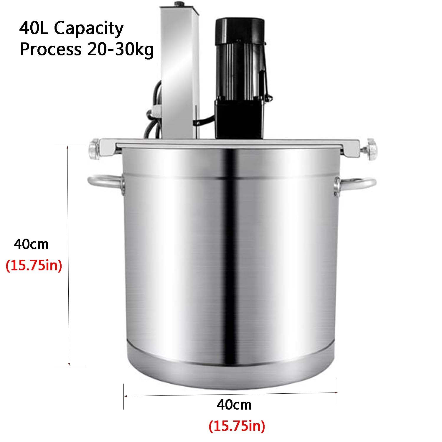 Olla mezcladora automática de alimentos, máquina agitadora de salsa, arranque con un botón, velocidad de agitación ajustable, raspador de mezcla ajustable, para restaurante, fábrica de alimentos