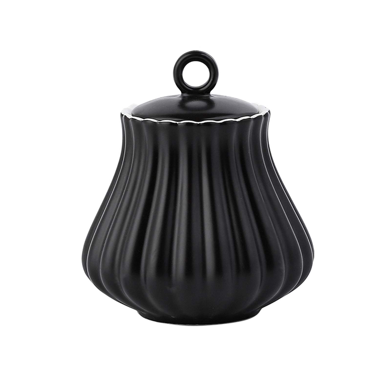sucrier Bol à Sucre en céramique Réservoir de Stockage créatif Mignon Sucre granulé Blanc Cube de café Sucre Maison Café Hôtel Sucrier Pot à Bonbons Pots, Noir