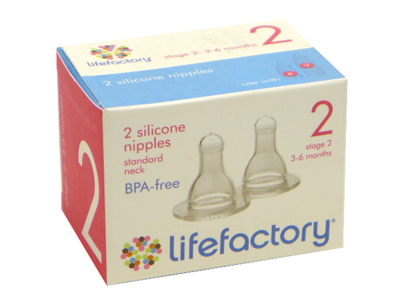 LifefactoryLifefactory - Vented Silicone Nipples (Stage 2)