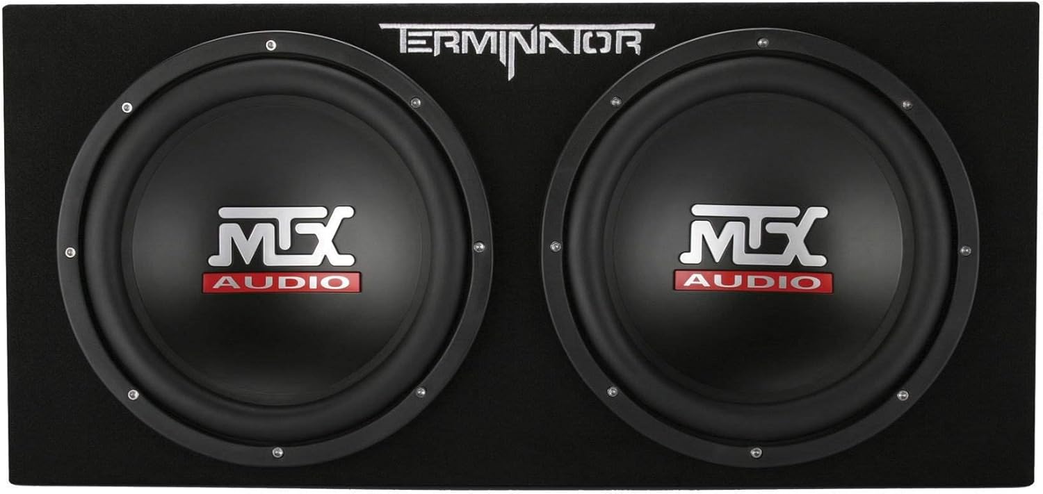 MTX TNP212DV 12-Inch 2000-Watt Dual Loaded Vented Subwoofer Enclosure with Amplifier, Black