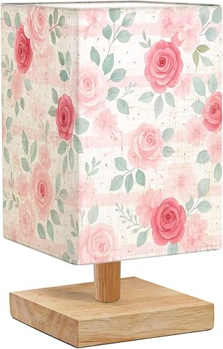 Table Lamps for Bedroom Small Romantic French Bouquets red Pink Rose White Peony Camellia Bedside Lamps Desk Lamp Table Lamp Night Light for Kids