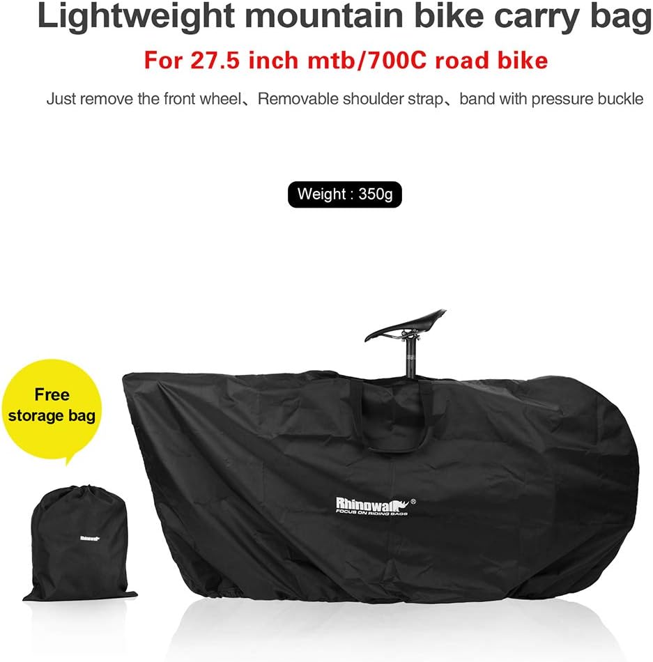 26-27.5 Inch Mountain Bike Carry Bag WearResistant Portable Cycle Bike Pouch - Black Polyester