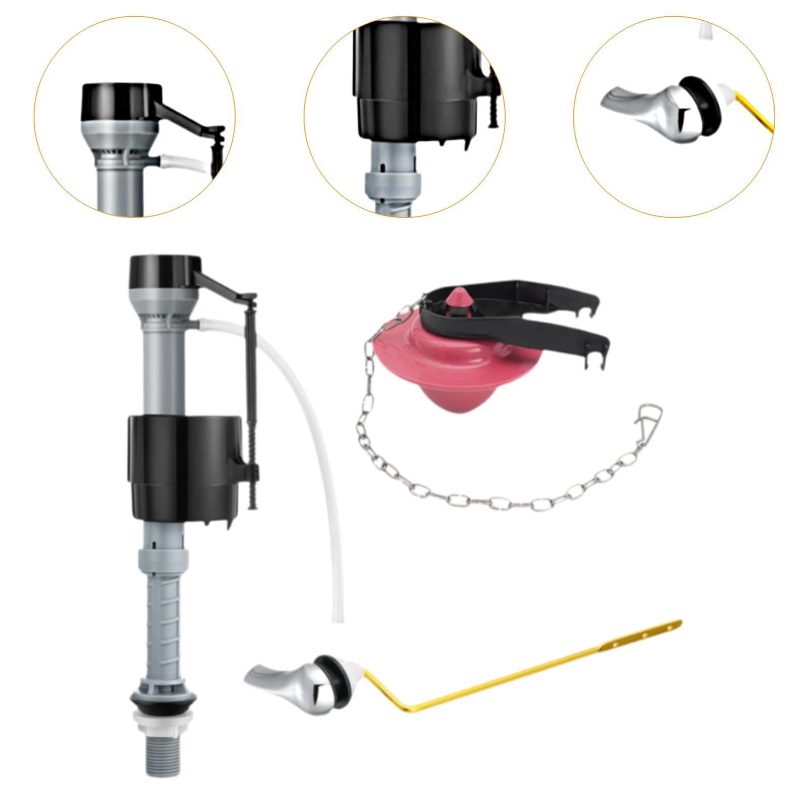 Universell Verstellbares Füllventil für Den Spülkasten mit Auslaufsicherer Dichtung, Armaturenset, Spülkastenzubehör, Toilettenteile, Rot T4213