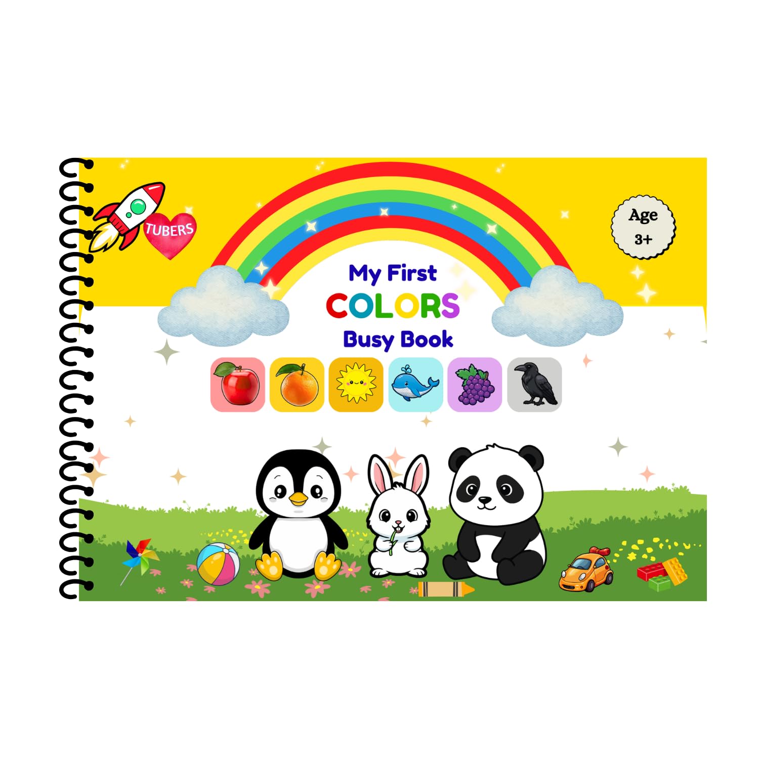 Colors Busy Book Toy for Toddlers & Kids 2–5 Years | Montessori Colour Matching Activity with 80 Reusable Velcro Stickers | Learn 10 Colours, Early Learning Toy, Fine Motor Skills, Travel Quiet Activity