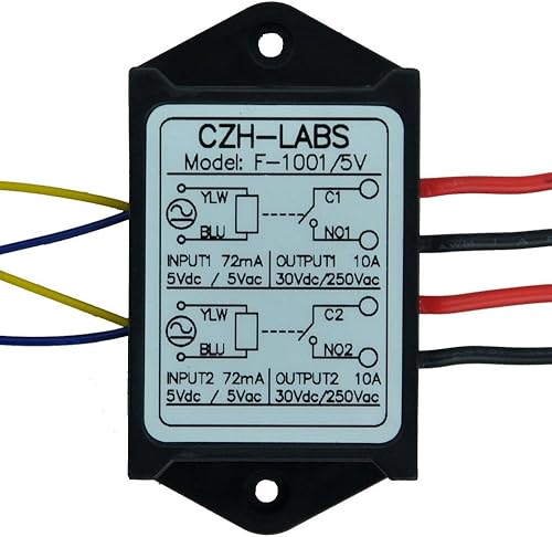 Electronics-Salon 1PCS Dual SPST-NO 10Amp Power Relay Module, ACDC 5V Control Voltaje