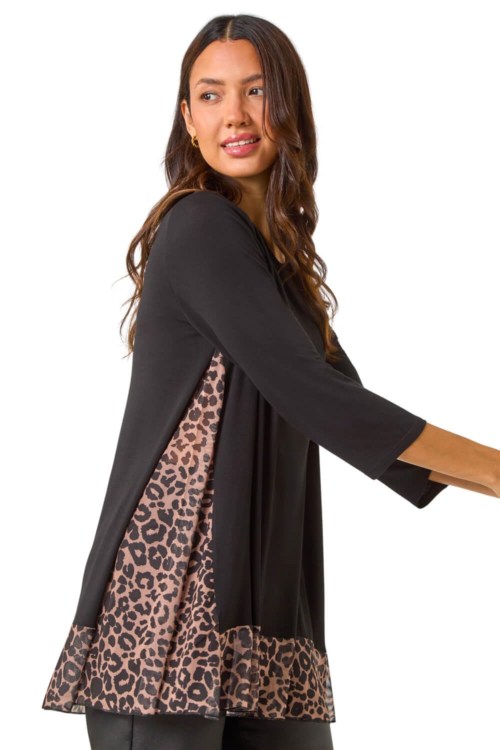 Roman Chiffon Dipped Hem Top Asymmetric Tunic for Women UK Ladies Stretchy Jersey Flared Blouse Smart Fit & Flare Form Casual Loose Longline Party Hanky Tunics - Natural - Size 18
