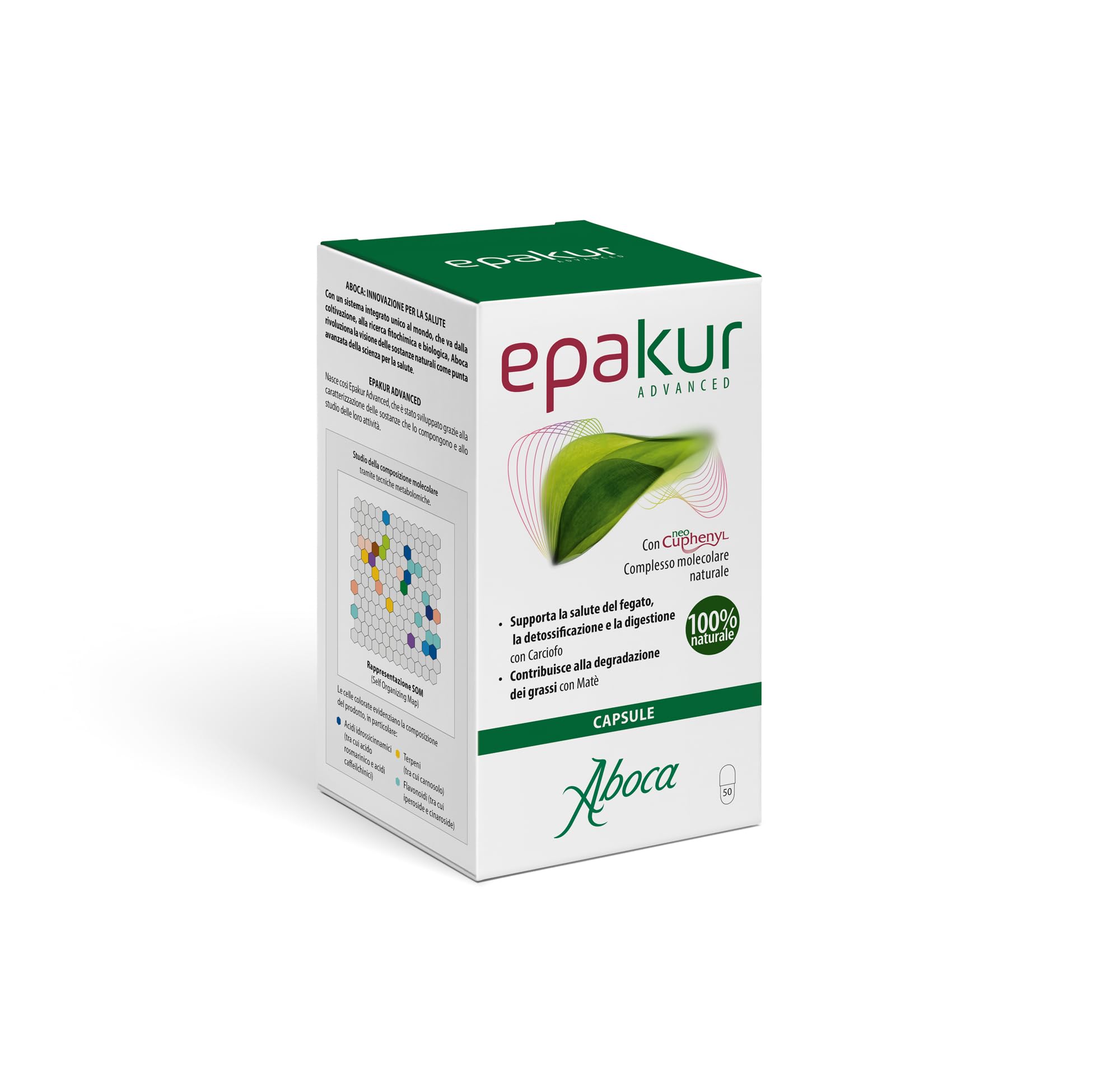 Aboca Epakur Advanced 50 Capsule - Supporta la Salute del Fegato, la Detossificazione e la Digestione con Carciofo. Contribuisce alla Degradazione dei Grassi con Matè