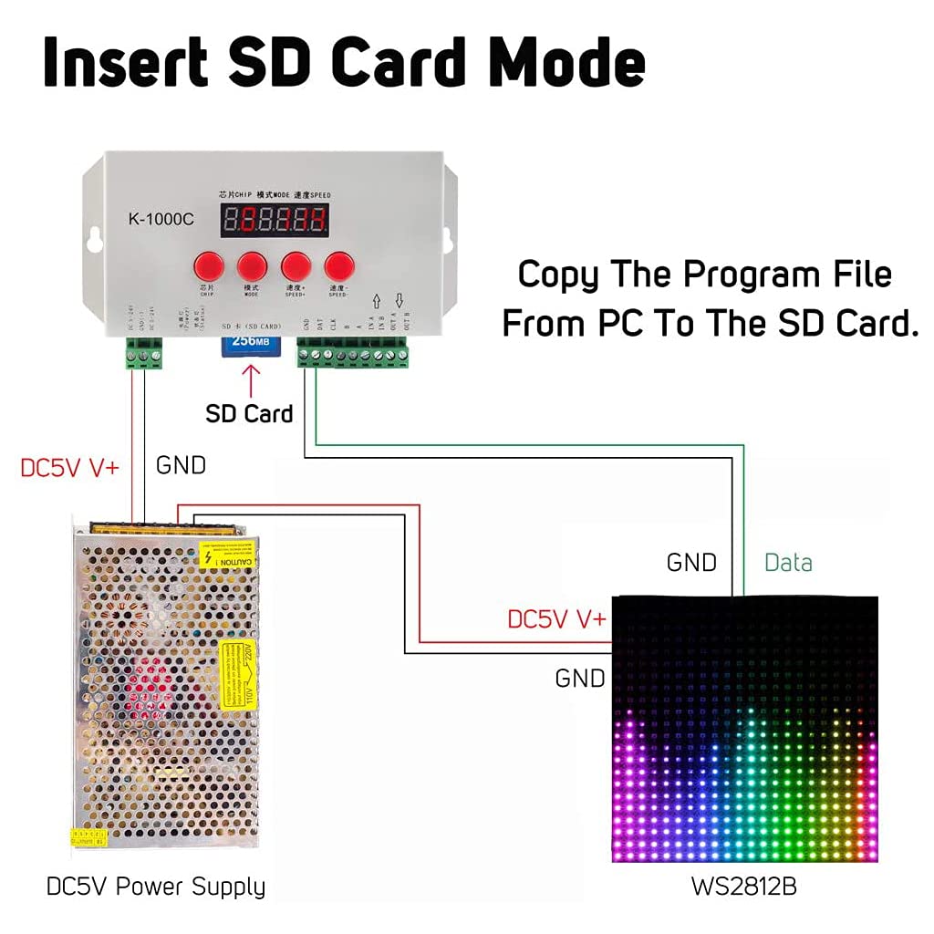 Adatto Per K-1000c Full-color Con Scheda Programmabile Controller Scrivibile Codice DMX512 Illuminazione Intelligente Pixel Monitor Portatile Aggiornato