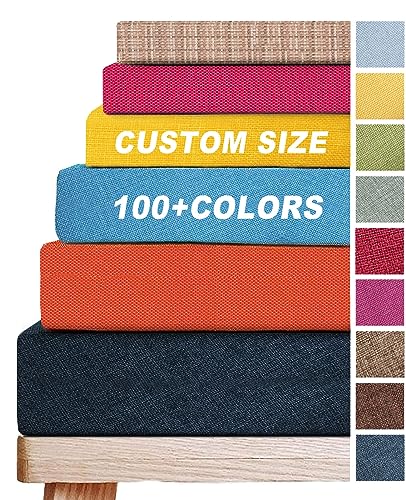 GOUHOME Custom Bench Cushion, Bay Window Seat Cushions Indoor, 50D High-Resilience Foam Cushions, 6 Fabrics, and 100+ Colors to Choose from with Non-Slip Bottom and Zipper for The Church Bench