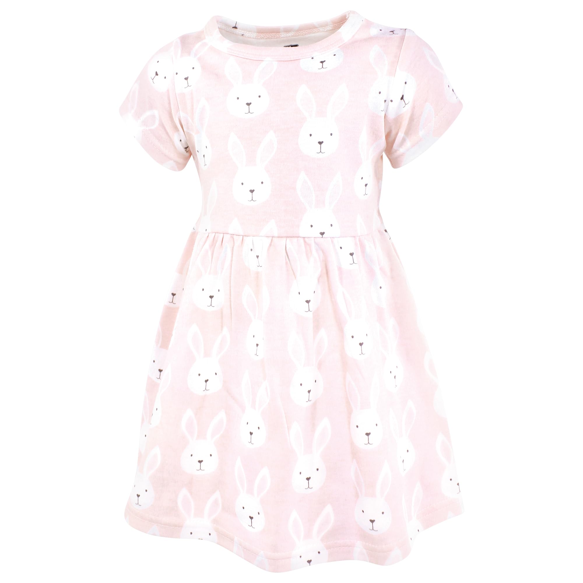 Hudson Baby Vestidos de algodón para niñas, conejito de Pascua, color rosa