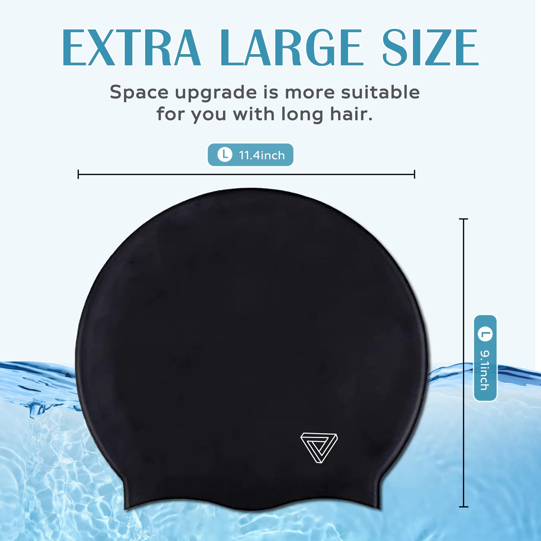 Large Swimming Cap, Suitable for Men and Women, Specially Designed Swimming Cap, Suitable for Very Long and Thick Curly Hair and Braids, Keep Hair Dry