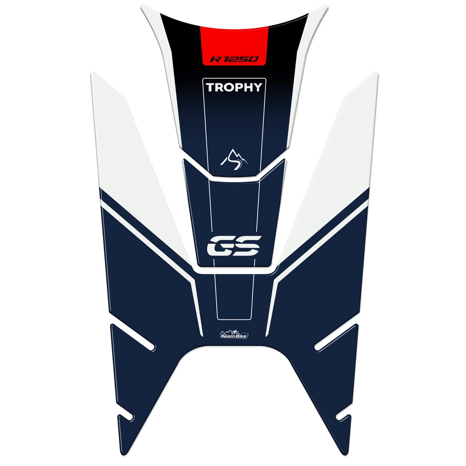 Resin Bike Adesivo Moto Compatibile con BMW R 1250 GS Trophy 2021-2024. Protezione Moto Paraserbatoio da Urti e Graffi. Adesivo 3D Resinato GS 1250 Trophy