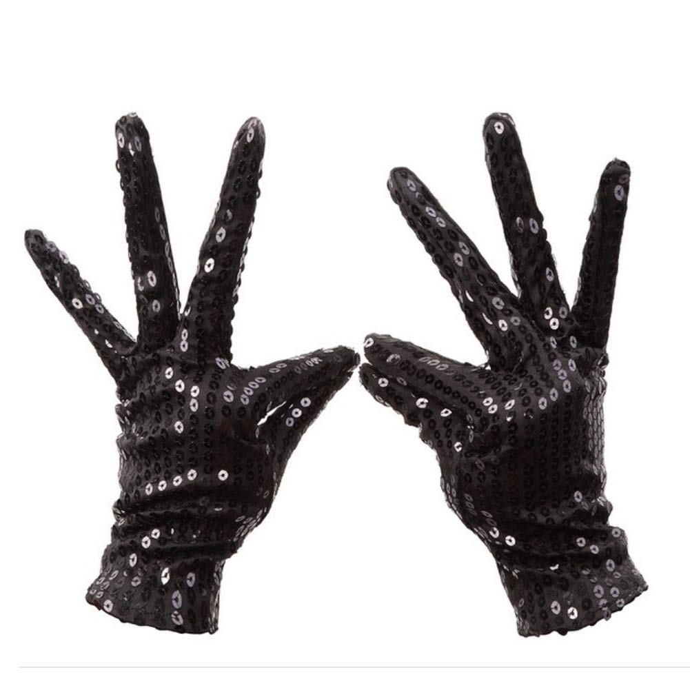 Sparkling Sequin Dance Gloves Men Women Fancy Dress Party Halloween Costume Gloves Cosplay Stage Glitter Short Gloves Punk Rock Jazz Salsa Tango Dancer Gloves โ image 1