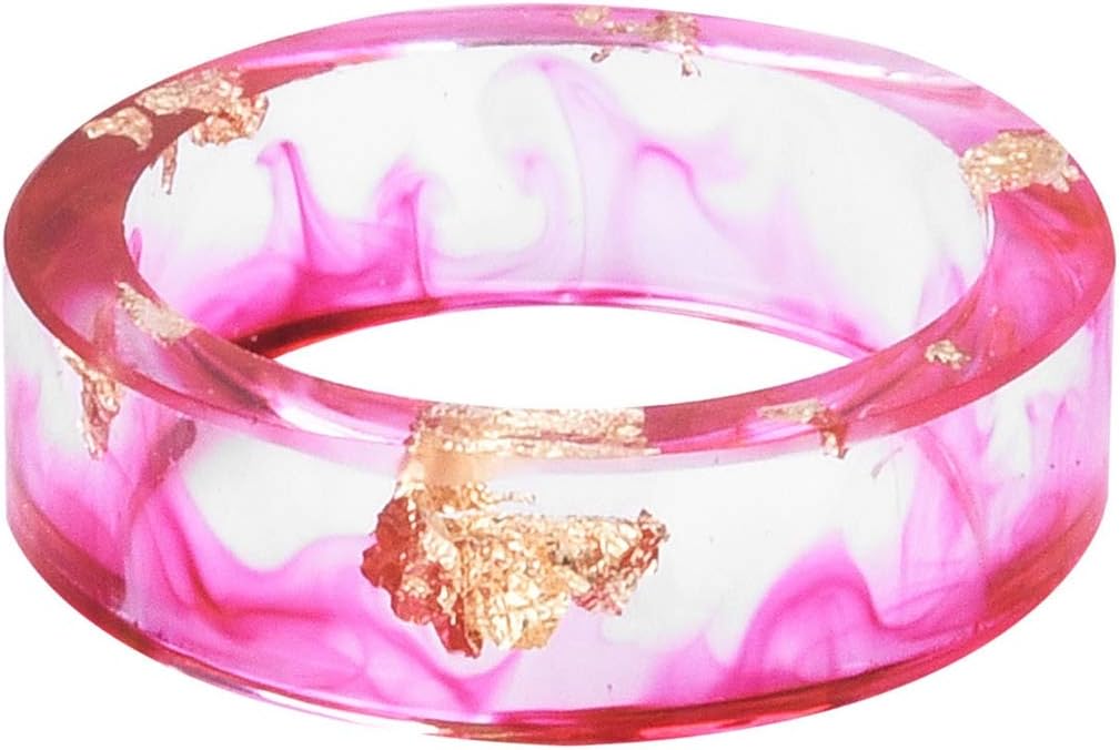 Jude Jewelers 8mm Ocean Style Transparent Plastic Resin Wedding Band Cocktail Party Ring