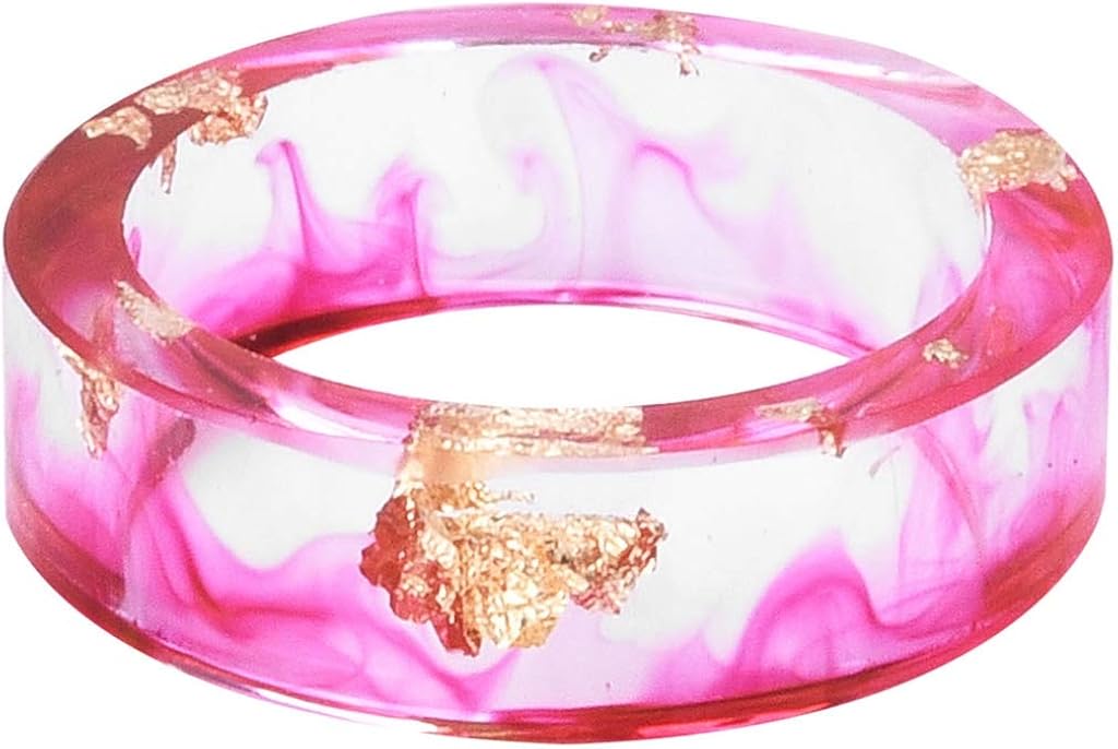 8mm Ocean Style Transparent Plastic Resin Wedding Band Cocktail Party Ring: Clothing, Shoes & Jewelry