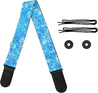JoyLamoria Guitar Belt Leather Guitar Straps Acoustic Guitar Picks Storage, Adjustable Strap Belt for Bass Ukulele