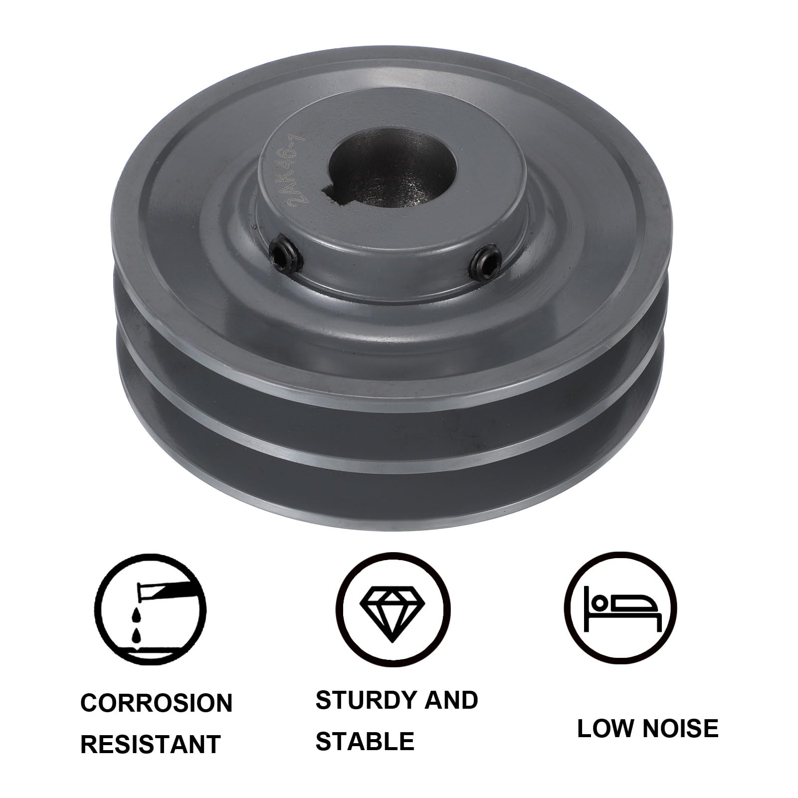 QUARKZMAN 2AK46-1 Puleggia A V Con Foro 1" Diametro Esterno 4.45" Doppia Gola Puleggia Con Foro Al Diametro Puleggia In Ghisa Sezione Cinghia Per 4L O A Cinghia