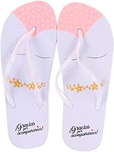 DISOK Lot 20 Pairs of Flip Flops Size 38 Bridal Weddings Phrase Thank you for Accompanying Us, white
