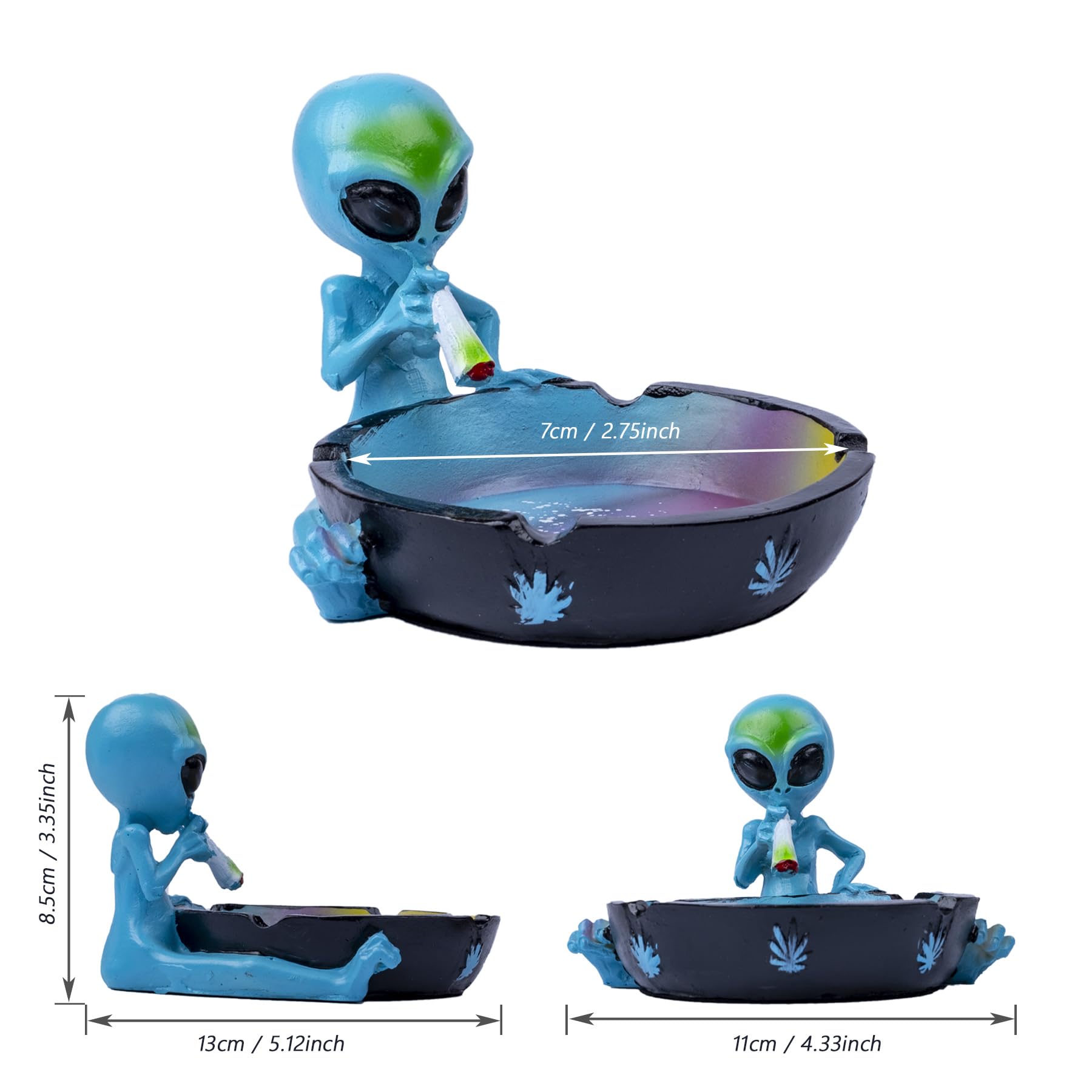 Outdoor Ash Tray, Cool Ashtrays for Cigarettes, Alien Fantasy Ashtray Decor for Home Office, Ornament Gift 3