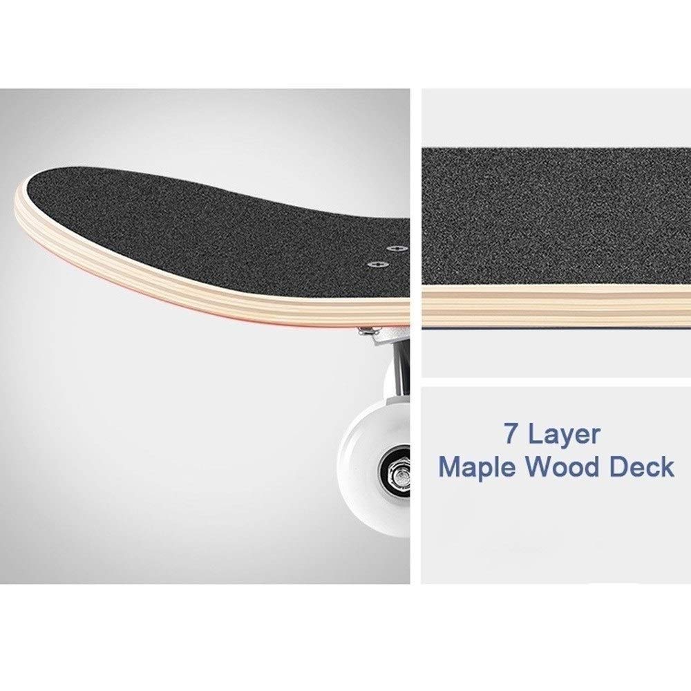 Monopatín Completo para Principiantes y Profesionales, 7 Capas de Madera de Arce Skateboard, Cruiser para Adultos y Niños