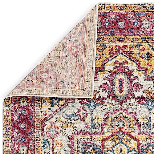 Asiatic Edits Low Pile Vintage Pink Multi Indoor Rug for Living room Bedroom, Conservatory, Hallway, Large Area - Image 4