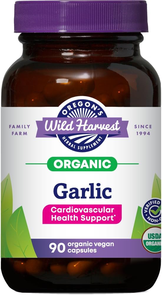 Certified Organic Garlic Capsules, Non-GMO, 1575 MGS, 90 Count