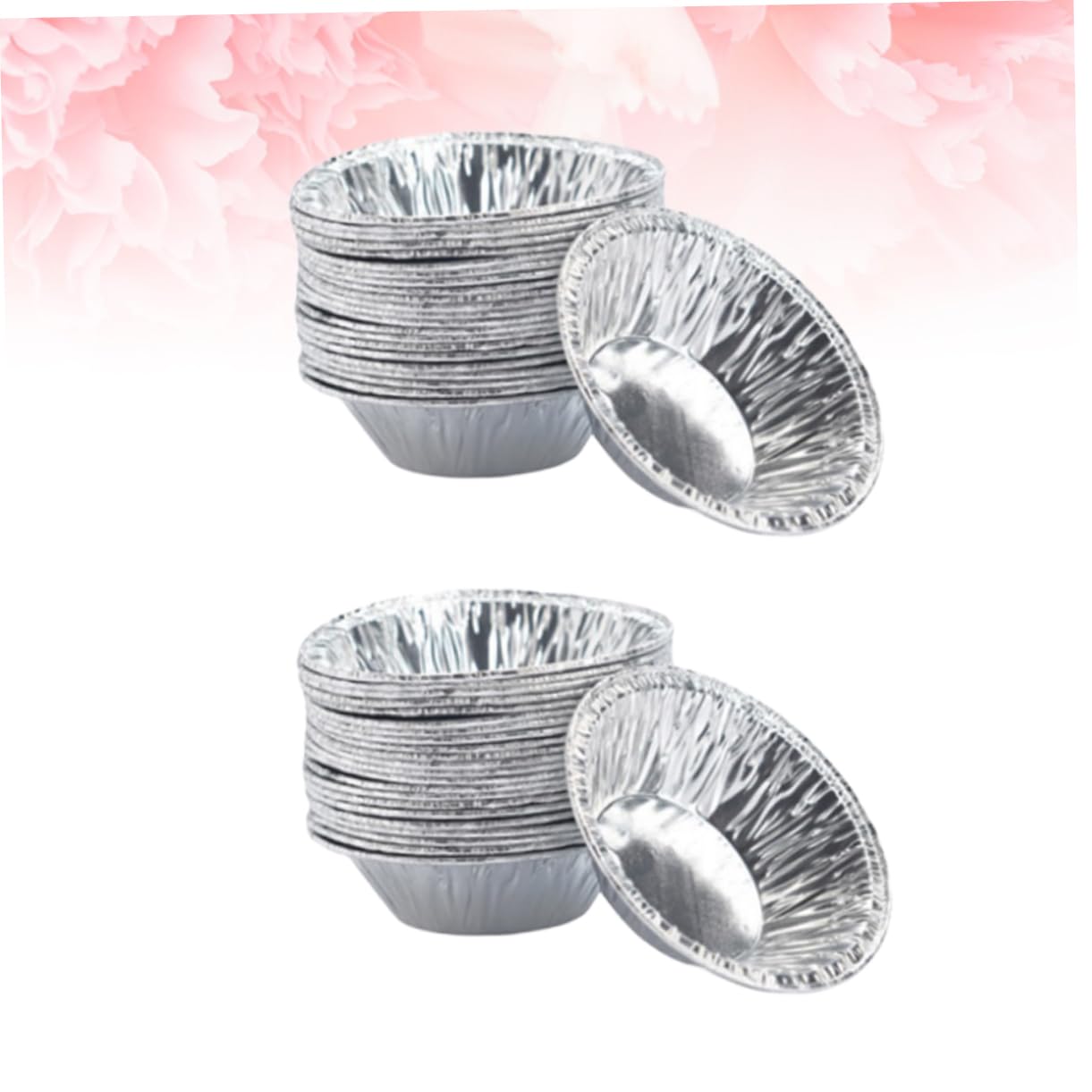 GLEAVI 200Pcs Silver Disposable Tart Pans Non Stick Egg Tart Molds for Baking Cupcakes and Desserts Baking Cups for Kitchen Use