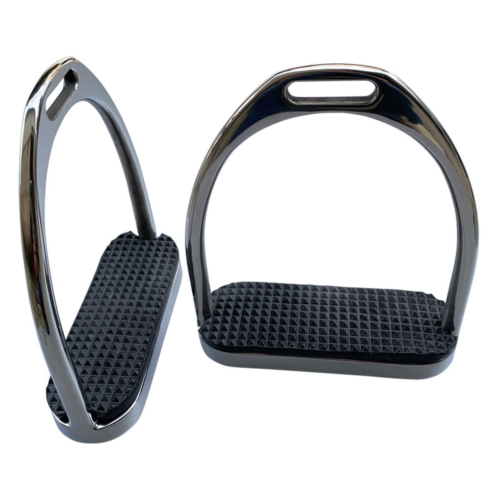 2 Piezas Estribo de Caballo,12 cm Estribos ecuestres de acero inoxidable,cómodos estribos de Apoyo con Almohadilla de Goma Antideslizante,Flexibles Pedales ligeros y anchos,para Entusiastas Ecuestres