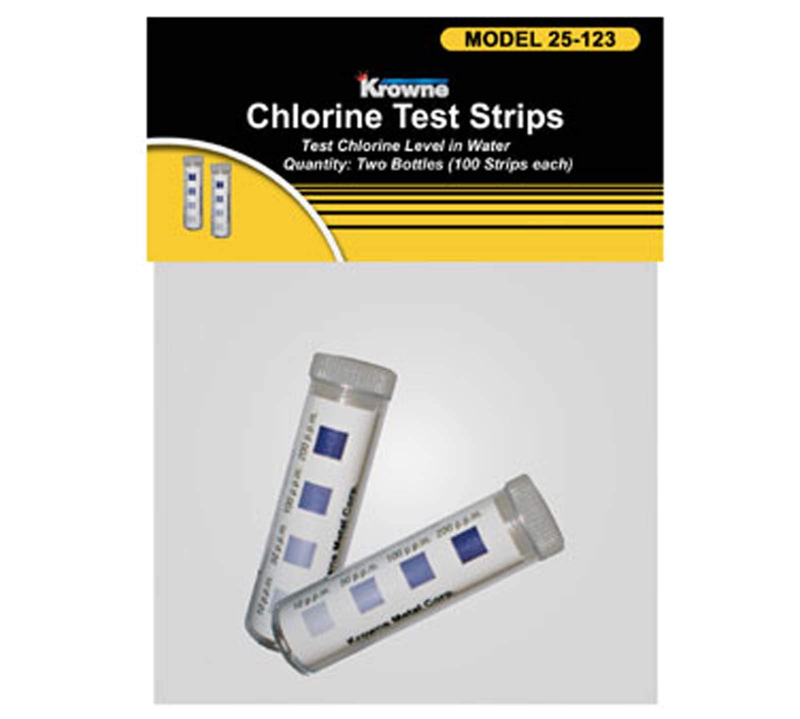 Krowne P25-123 - Chlorine Test Strips Two-Pack Bag