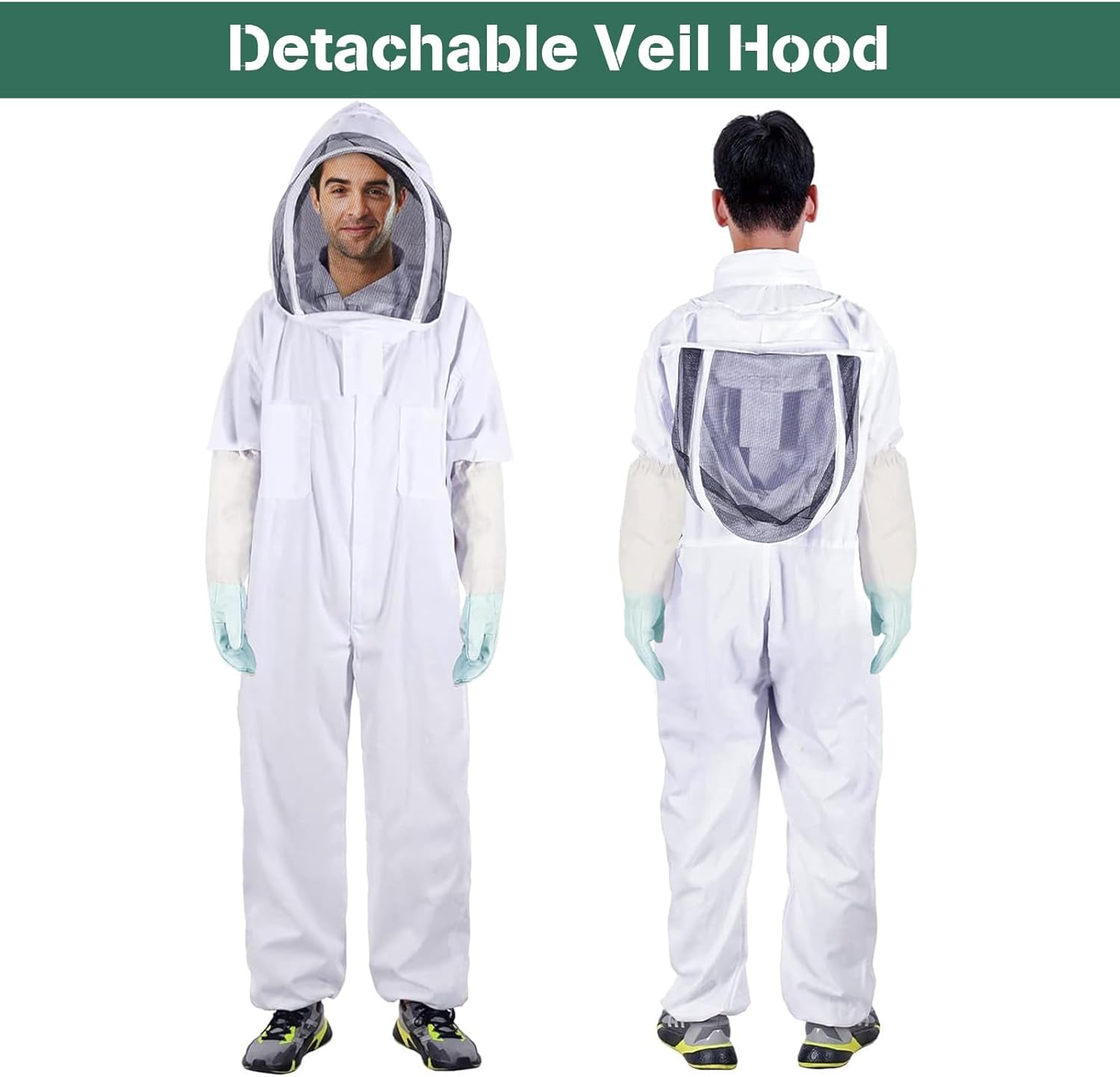 Bee Suit Professional Beekeeper Suit for Men Women Full Body Veil Hood Beekeeping Supplies Costume for Beekeeper (XXL (with Gloves))