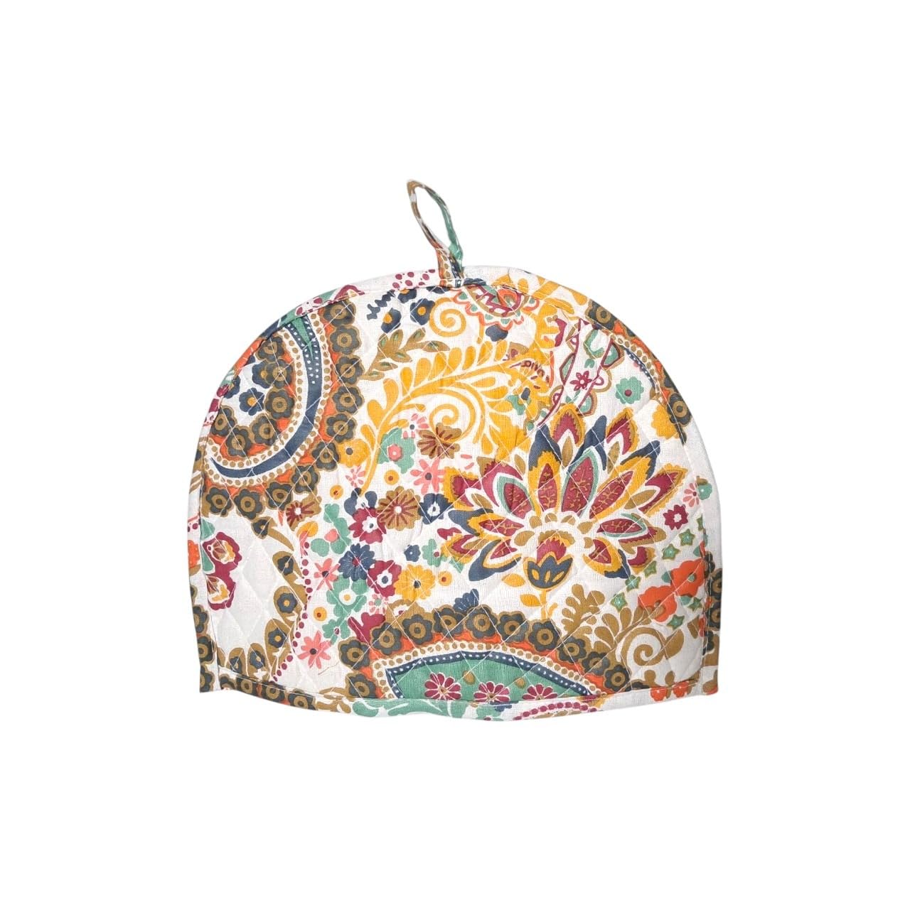 100% Pure Cotton TeaCozy White Paisley Print Teapot Cover Indian Block Print Tea & Coffee Warmer Washable & Reusable Kitchen Accessory-image-39