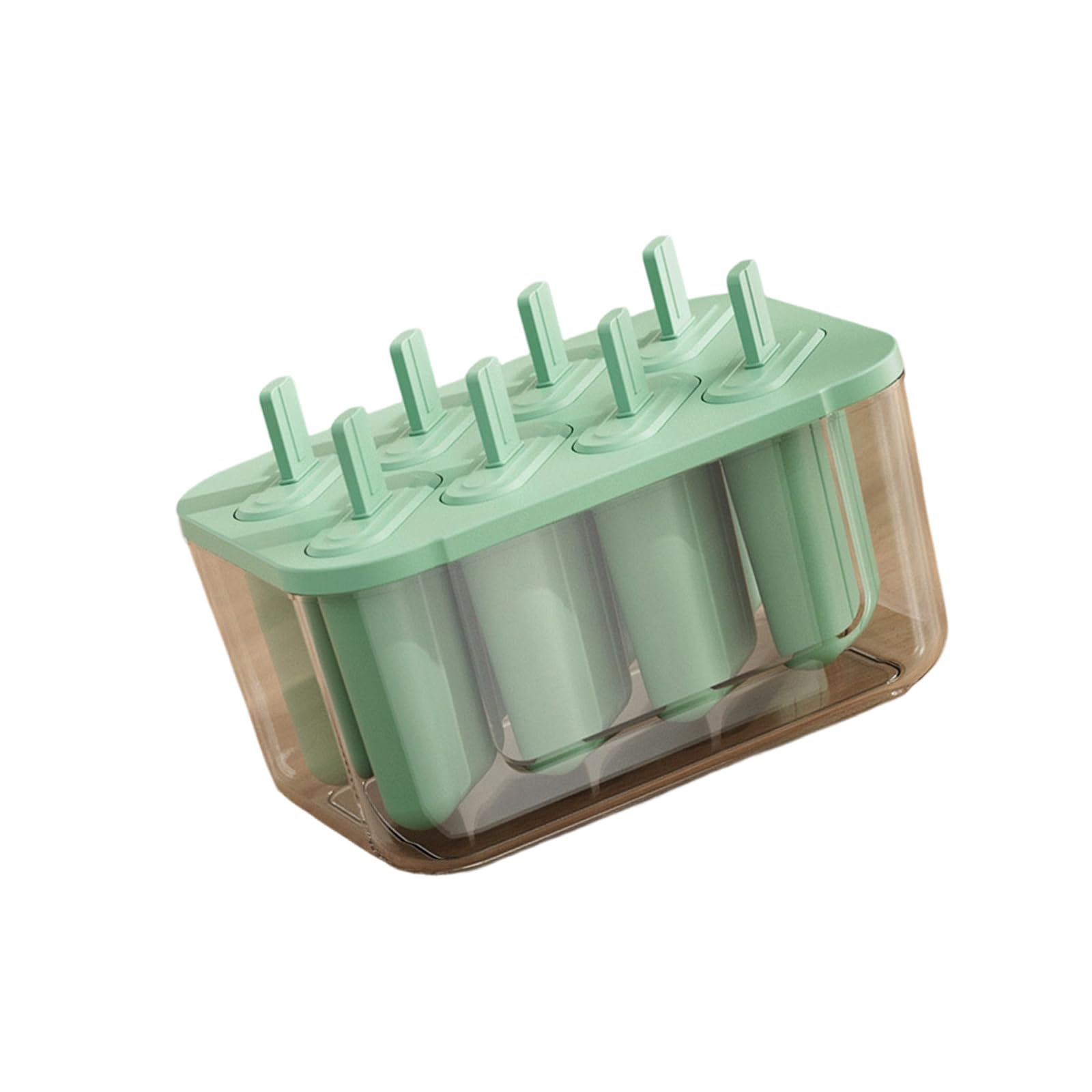 Buxuaaaa Green Large Capacity 8 Compartment Ice Lolly Maker Dishwasher Safe Popsicles Freezer Tray With Removable Stick Dishwasher Safe Popsicles Molds