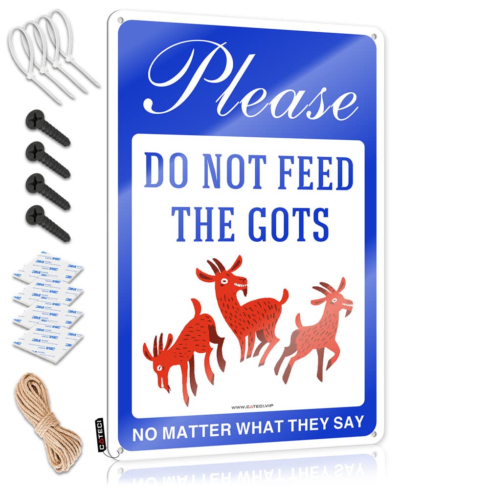 STWNVOITV Small Sign Please Don’T Feed The Goats, No Matter What They Say Sign Bar Accessories For Man Cave Backyard Bar Decor(30X40CM)