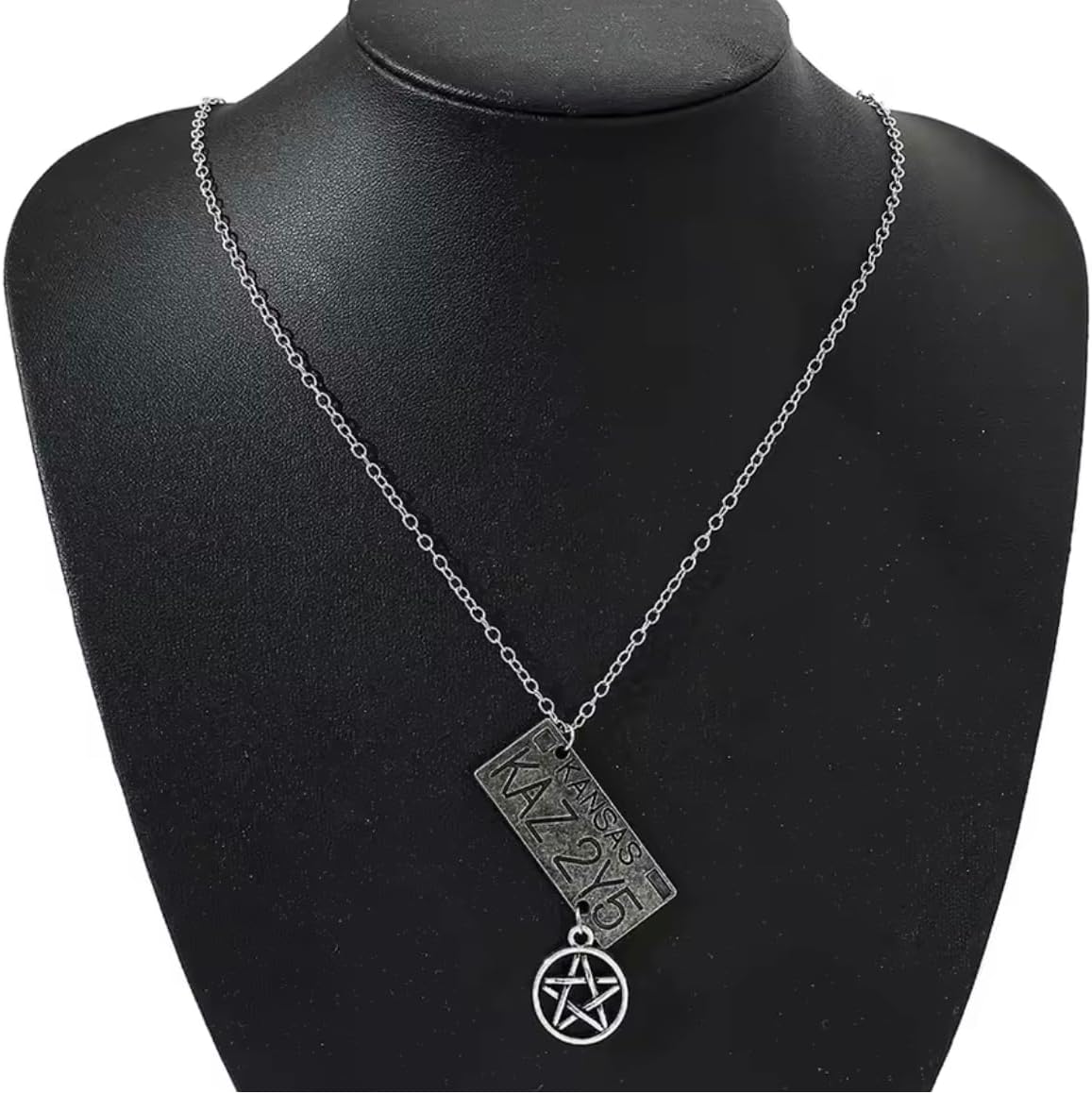 Supernatural TV Show Fantasy Horror Drama Magic Pentagram Kaz 2Y5 Angel Wings Winchester Dean Sam Castiel 1.5" Charm Pendant Necklace