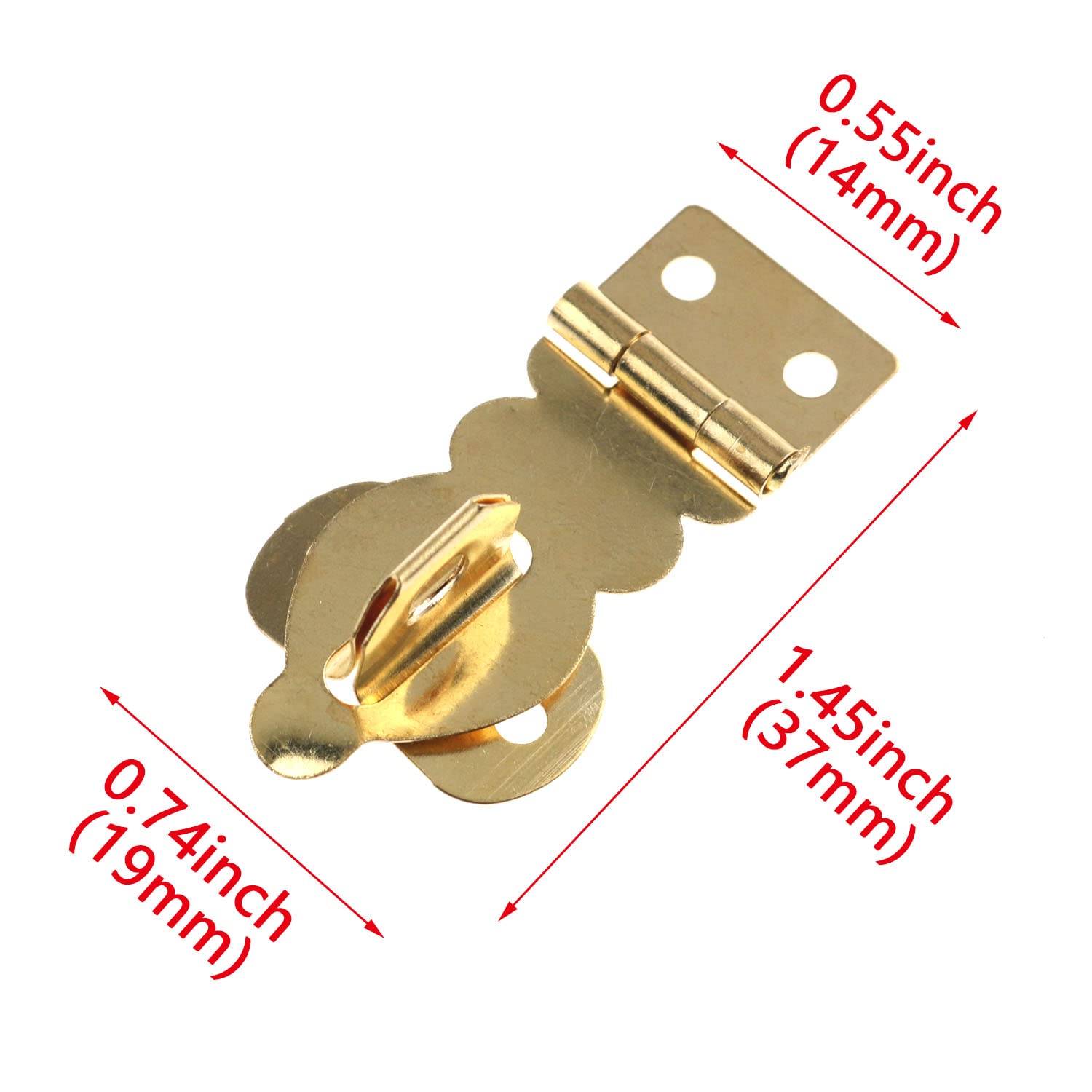 10Pcs Brass Antique Jewelry Box Padlock Hasps Locked Wooden Wine Gifts Box Handbag Buckle Latch Clasp Furniture Hardware 27*19mm - 13