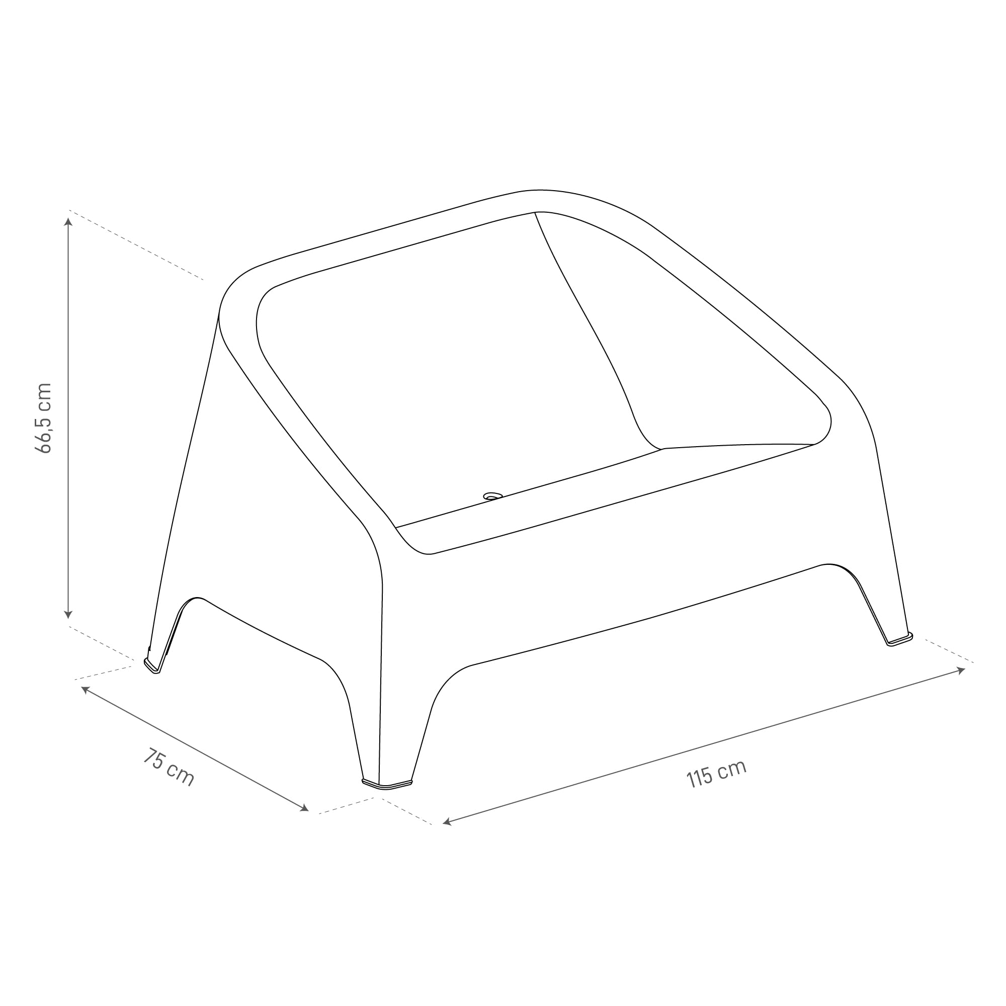 Toomax Kit Divano Matera Sofa + 2 Poltrone Matera Blu Ceruleo 115x75x66,5 cm, set salotto da giardino con divano 2 posti e 2 poltrone, in plastica riciclata ideale per uso interno ed esterno