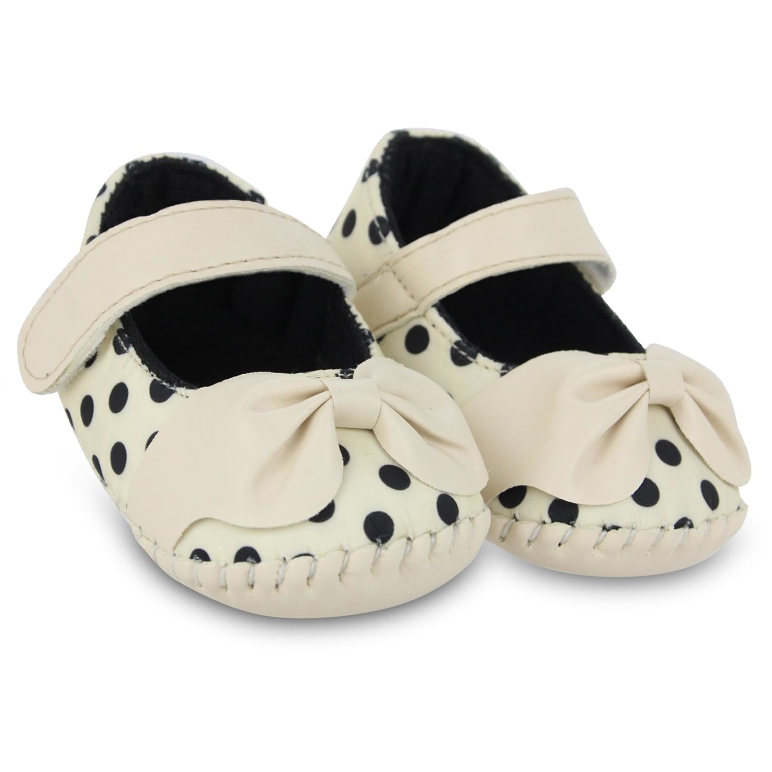 Neska Moda 6 To 12 Months Baby Girls Polka Dot Belly Sandal/Booties (Beige)-BT1710 (B0CBQ4HS7K) Amazon Price History, Amazon Price Tracker