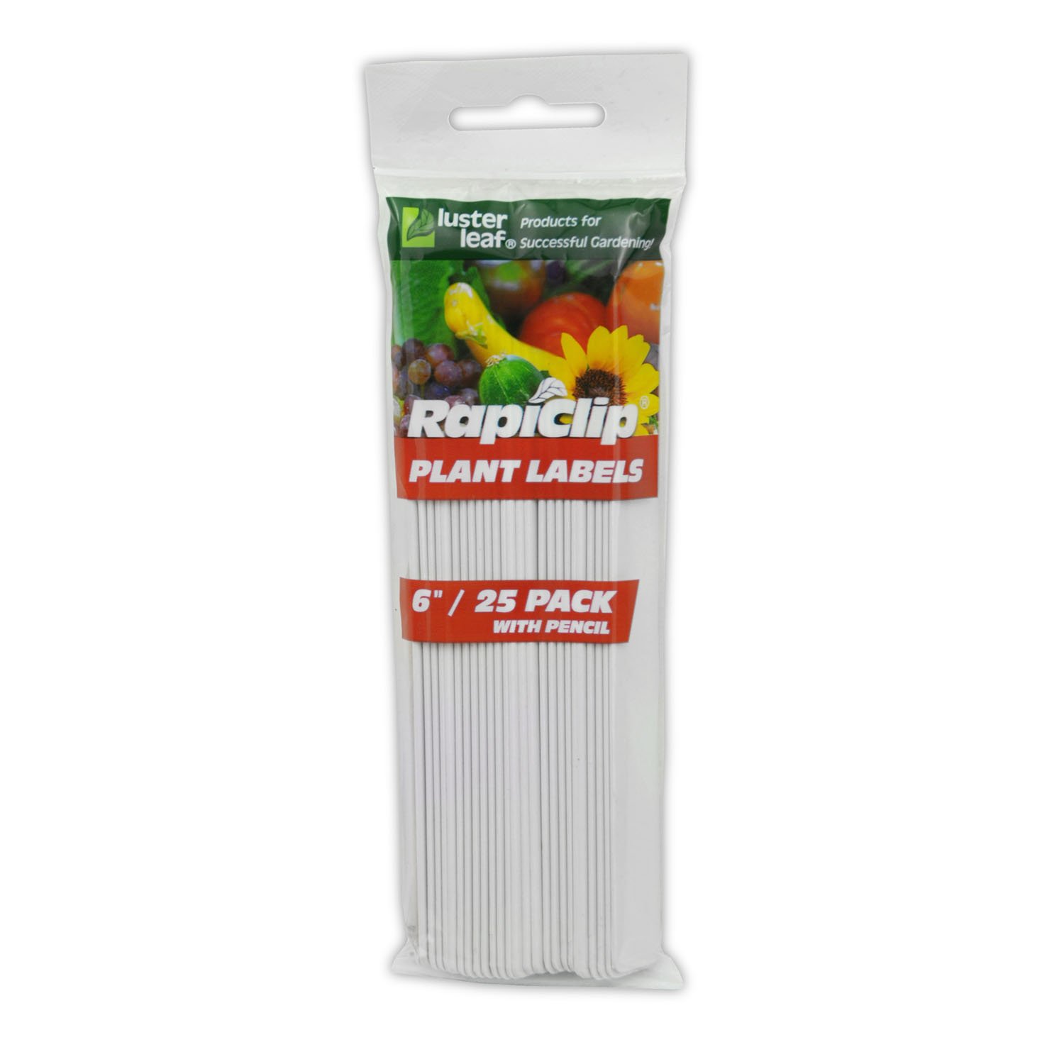Luster Leaf 826 25 szt. 6-calowe etykiety do roślin Rapiclip z ołówkiem
