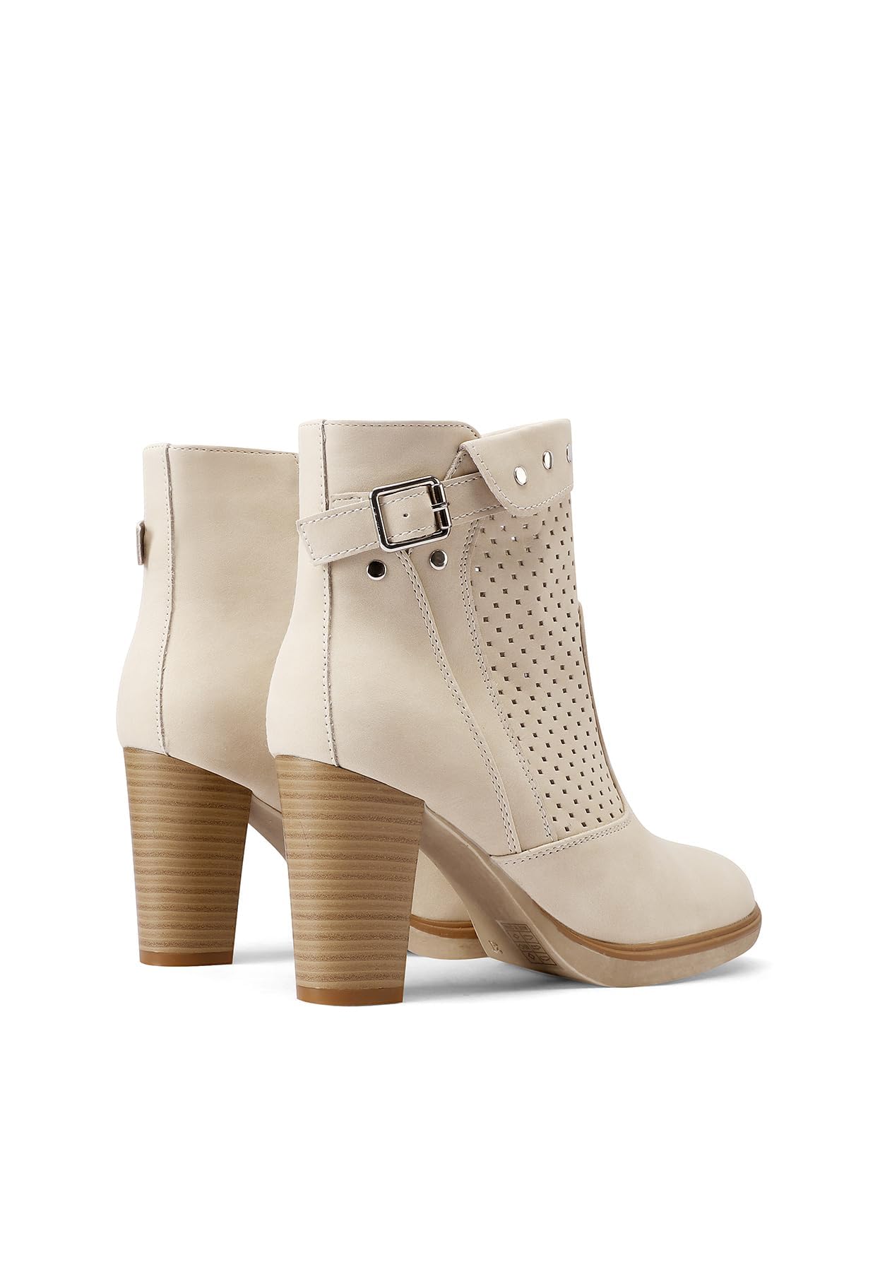 QUEEN HELENA Tronchetti Traforati Stivaletti con Tacco Alto Donna X32-38
