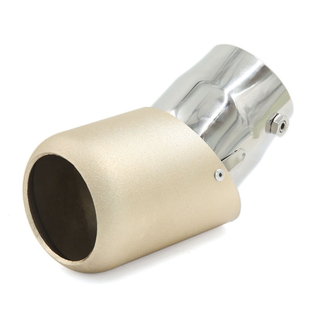 Qtqgoitem Gold Tone Dull Polish 65mm Inlet Bent Car Exhaust Pipe Muffler Tip (Model: b92 7ce edb 30a 072)